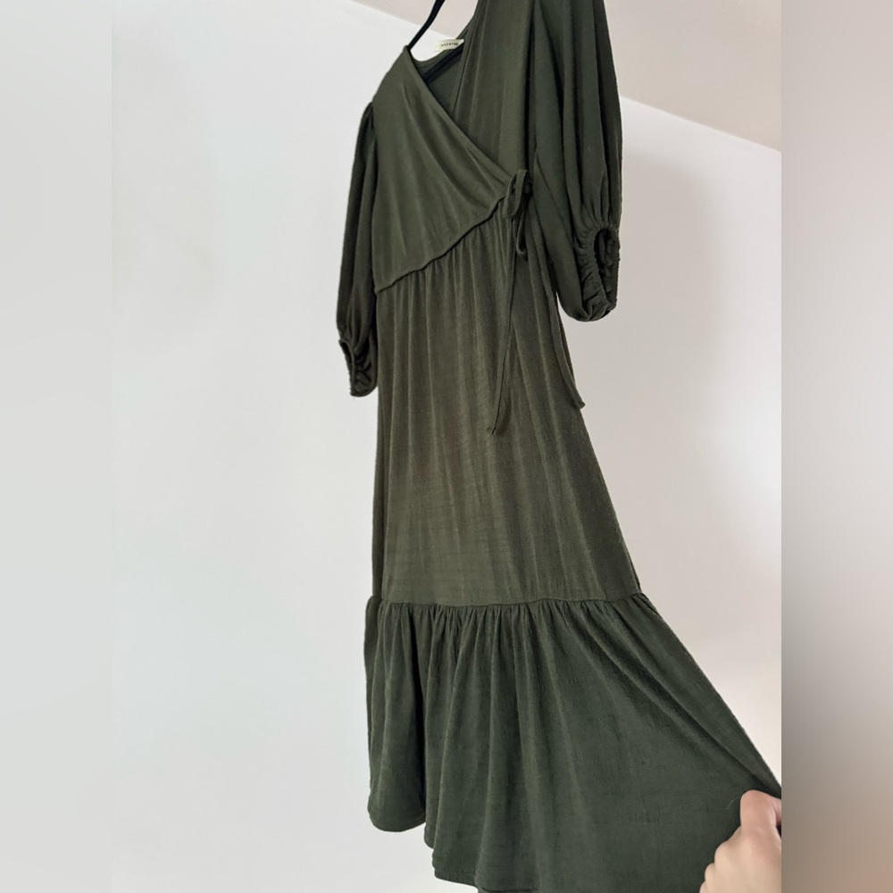 Max Studio Dark Green Long Sleeve Dress
